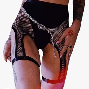 Fishnet black biker shorts. Size S